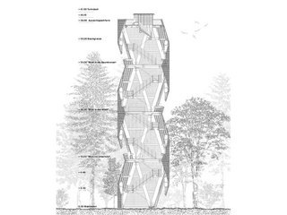 Schnitt: Insgesamt ragt der Turm 41,5 Meter in die Höhe. Was hier bedeutet: 210 Stufen müssen bis zur obersten Aussichtsplattform genommen werden.