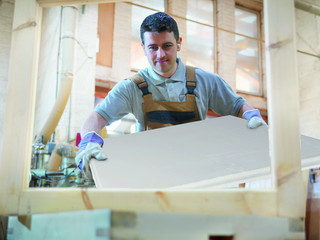 gypsum4wood Gipsfaserplatten eignen sich sehr gut für die Vorfertigung.
