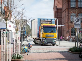 Transport der Holzmodule
