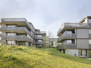 Auf dem Grundstück eines Bauern­hofes in Zollikerberg entstanden zwei Mehrfamilienhäuser mit Holzgeschossdecken.
